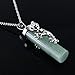 JEWELRIESHOP Frog Cylinder Gemstone Necklace Reiki Chakra Healing Crystals Pendant for Women Men, Stainless Steel Chain 18 inchces