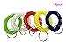 5pcs Coil Spring Keyring Wristband Telephone Line Spring Ring With Keychain(Assorted Colors)
