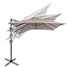 Sundale Outdoor 8.2ft Square Offset Hanging Umbrella Market Patio Umbrella Aluminum Cantilever Pole with Crank Lift, Corss Frame, Polyester Canopy, 360°Rotation, for Garden, Deck, Backyard (Tan)