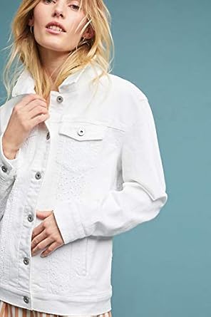 pilcro white denim jacket