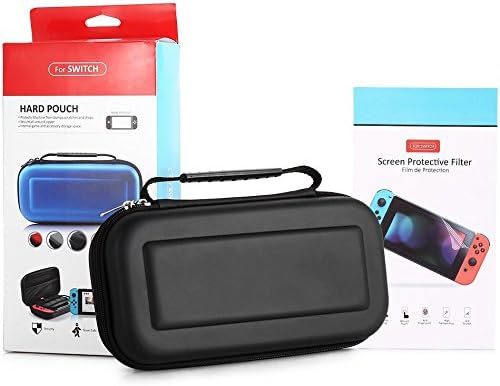 Portable Carrying Case for Nintendo Switch with 19 Game Cartridge and 2 Micro SD Card Holders -Black