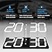 CHKOSDA LED Large Digital Wall Clock, Oversize Wall Clock with 6” Numbers, Remote Control Count up/Countdown Timer Clock, Auto Dimmer, Big Calendar and Thermometer(White)