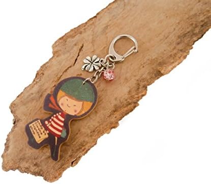 Zipper charm, Lucky charm keychain, Bag charm, Plywood key chain