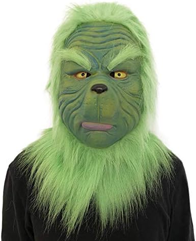 Gobao Mask Dolls Cosplay Christmas Grinch Mask Melting Face Latex Costume Collectible Prop Scary Mask Toy (AS Show)