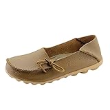 Hee Grand Women Leather Lace-Up Loafer Flats Pumps