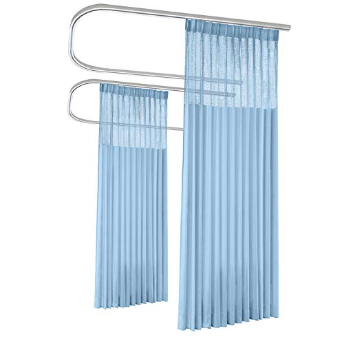 Macochico Pinch Pleated Medical Curtains,Blue Medical Curtains,Privacy Curtains,Hospital Curtains,Cubicle Curtain,Clinic Curtains,SPA Lab Curtains Room Divider,10ft Wide x 8ft Tall(1 Panel)