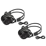 Key Audio 2 Pack of Two Channel Folding Universal Rear Entertainment System Infrared Headphones Wireless IR DVD Player Head Phones for in Car TV Video Audio Listening