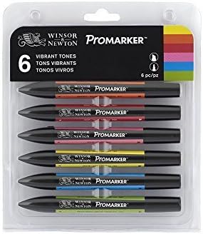 Winsor &amp; Newton Promarker Pens 6 Vibrant Tones Set by ProMarker