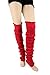 Foot Traffic Women's Cable-Knit Leg Warmers (Red, Super Long)
