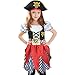 Lingway Toys Girls Deluxe Pirate Costume,Buccaneer Princess Dress for Kids Toddler 7-8years