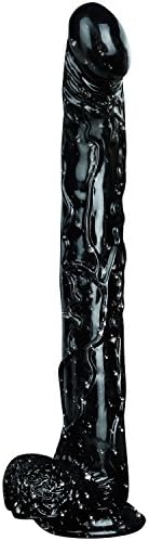 MiJi BiBi Yyss Huge Man with Suction Cup, Realistic Godem-Tee with a Length of 16 Inch Insertable Vibrant Toy for Women Black MiJi BiBi