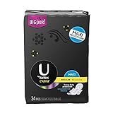 U by Kotex Extra Regular Maxi Pads with Wings, 34 Count