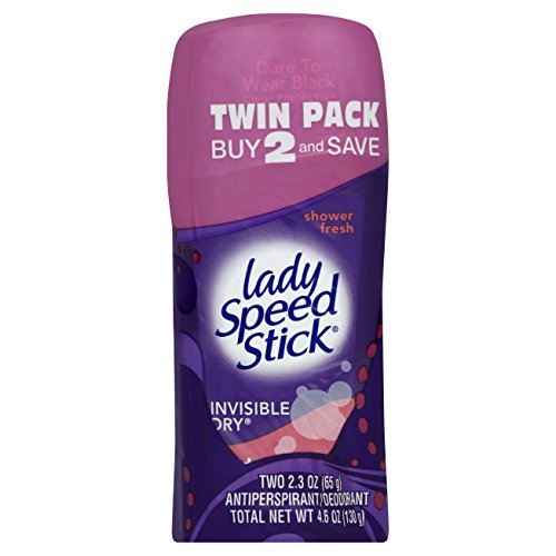 Lady Speed Stick Invisible Dry Antiperspirant/Deordorant, Shower Fresh, 2.3 Ounce (Pack of 2)