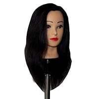 Zvena Beauty 22" 100% Human Hair Cosmetology Mannequin Manikin Training Head (ABBY-V2)