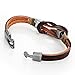 Urban Jewelry Dark Brown Leather Nautical Knot Bracelet for Him and Her 8 inch (Secure New Clasp)