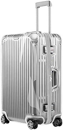 off white clear suitcase