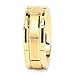 100S JEWELRY Tungsten Ring for Men Wedding Band Gold Brick Pattern Brushed Beveled Edge Size 6-16