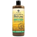 Alaffia - Authentic African Black Soap, All-in-One Body Wash, Shampoo, and Shaving Soap, All Skin and Hair Types, Fair Trade, No Parabens, Non-GMO, No SLS, Peppermint, 32 Ounces (FFP)