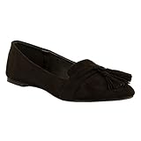 Guilty Heart Womens Tassel Slip On Suede Comfort Pointy Toe Loafer Oxford Espadrille Casual Flats