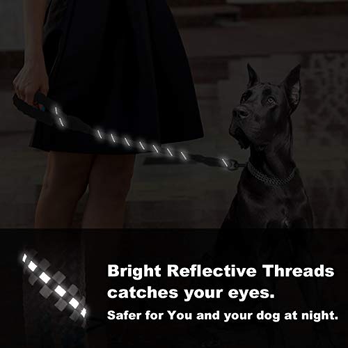 voopet 2 Feet Nylon Dog Leash, Strong Leash with Highly Reflective Threads for Medium Large Heavy Duty Dog Leads, Easy Control with Short Dog Leash for Climbing Training Walking and Guiding Blind