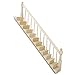 Lowpricenice Pre-Assembled Wooden Staircase Stair Stringer Step with Right Handrail Dollhouse Furniture