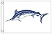 Taylor Made Products 2918, Fish Flag, Nylon, 12 inch x 18 inch, Marlin, Blue