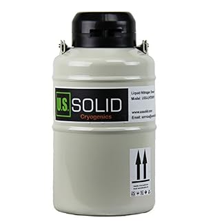 U.S.SOLID 3L Liquid Nitrogen Container LN2 Tank Cryogenic Dewar Semen Flask with Straps 6 Canisters Carry Bag