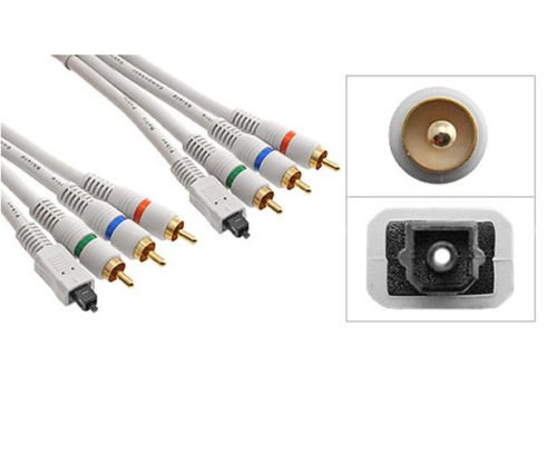 AYA 6Ft (6 Feet) Component Video Toslink Coaxial Cable YPbPr Triple RCA Male Male