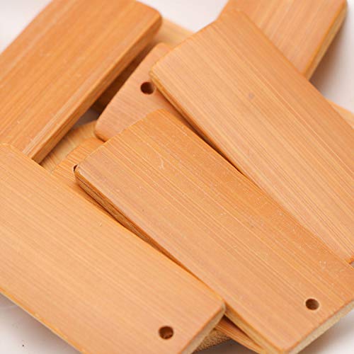JETEHO 50 Pieces Blank Wooden Key Chain Blank Wooden Key Chain for Present Party Bags, Wine Bottles, Arts & Crafts, Home Decoration - Thumbnail 4