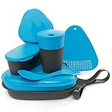 Light My Fire 8-Piece BPA-Free Meal Kit 2.0 with Plate, Bowl, Cup, Cutting Board, Spork and More (Cyan)