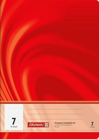 Schulheft / Rechenheft Vivendi Edition (Lineatur 7 (7 mm kariert) - Din A4 / 16 Blatt) PREMIUM QUALITÄT