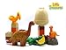 Prehistoric 28 Piece Building Block Dinosaur Play set with Alligator, Pterodactyl and Brontosaurus, Compatible Building Brick Playset