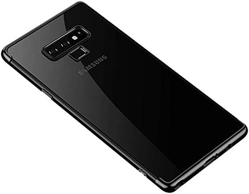 wantflyer Crystal Clear Samsung Galaxy Note 9 Case,Slim Fit Ultra Thin Soft TPU Protective Cover with Electroplated Frame Compatible with Samsung Galaxy Note 9_Black