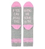 Novelty Wine Funny Crew Pink Socks for Women