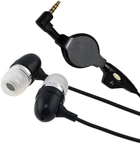 Retractable Headset Handsfree Earphones Mic Metal Earbuds Headphones In-Ear Wired [3.5mm] [Black] for Nokia 6 - OnePlus 5 - OnePlus 5T
