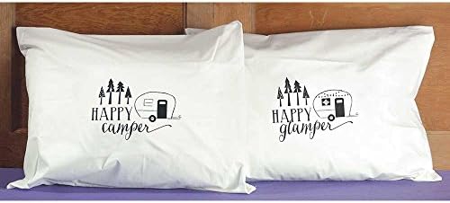 200067 Camper/Happy Glamper Percale Pillow Cases, Set of 2, Standard