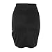 Weixinbuy Women Cross Dress Asymmetrical Hem Bodycon Mini Skirt Black L