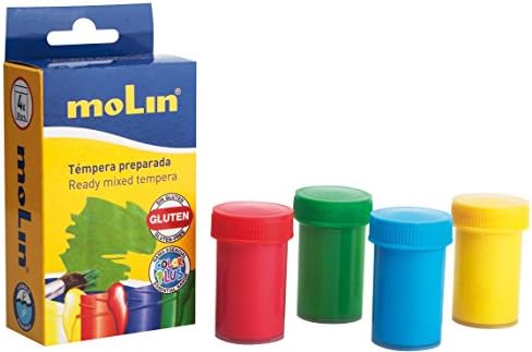 Molin TPR973-04 - Pack de 4 témperas, multicolor: Amazon.es: Oficina y papelería