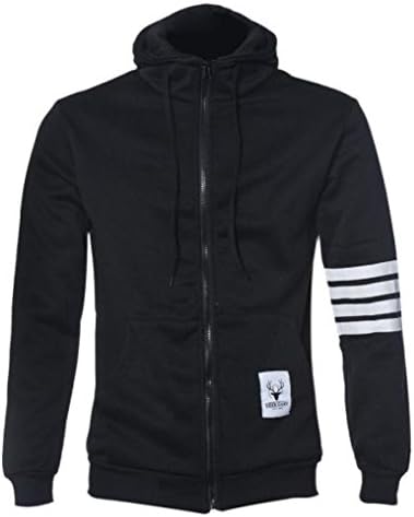 Fashion Kstare Men's Heavyweight Full Zip Hooded Sweatshirt in your choice of colors (Black, XL)