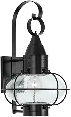 Norwell Lighting Classic Medium Onion Wall Lamp 1512-BL-SE Black finish with Seedy Glass