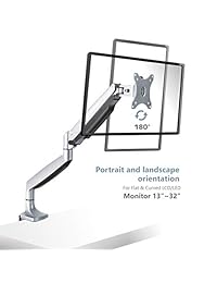 Kron interactivo Contrapeso LCD VESA Soportes de computadora, Plateado