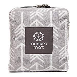 Amazon.com : Monkey Mat - Plush Mat | Lightweight Luxuriously Soft Waterproof Picnic Travel Blanket with Corner Weights - 5' x 5' (Gray Arrows) : Baby