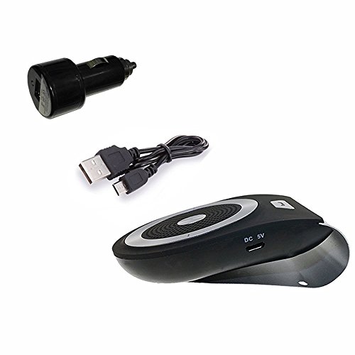 Ameky Bluetooth Car Kit Wireless HandsFree Adapter Stereo Music Player Audio Receiver Visor Speakerphone GPS Navigation Function with Mic & Clip for iPhone 7/Plus Samsung Support Siri
