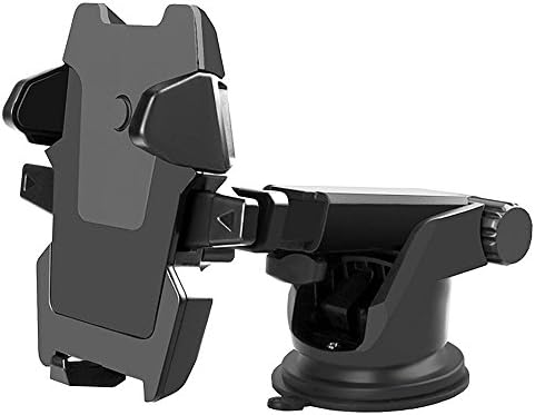 Long Arm Dashboard / Windshield Mount Phone Holder with Strong Suction, Universal for LG G6, K20v / Plus, V20, Stylo 2 V; Moto G4 Play, Moto Z Play Droid; Google Pixel / XL and More - (Black)