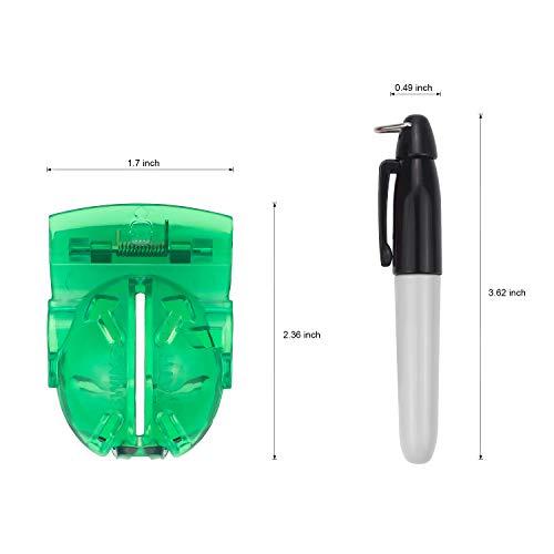 Favordrory 4 Pack Golf Ball Line Liner Drawing Marking Alignment Putting Tool with 2Pcs Marker Pen, Green