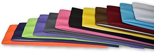SafaUSA 2.5" Wide Stretchy Cotton sport headband set for Yoga Dance - Basketball - Softball - Soccer - Volleyball - Different Colors - Pack of 12