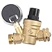 AECOJOY Water Pressure Regulator Brass Lead Free, NH Thread for RV, Adjustable Plumbing with Guage