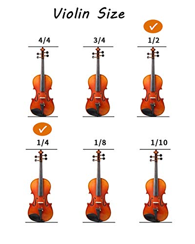 Branger Violin Shoulder Rest for 1/2 and 1/4 Size, with Collapsible and Height Adjustable Feet, Including a Violin Practice Mute