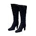 Black 1/6 Scale High Heel Long Boots Shoes Accessories for 12 inch Female Action Figure Body
