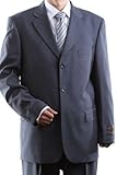 Men's Single Breasted 3 Button Grey Super 150's Wool Feel Dress Suit